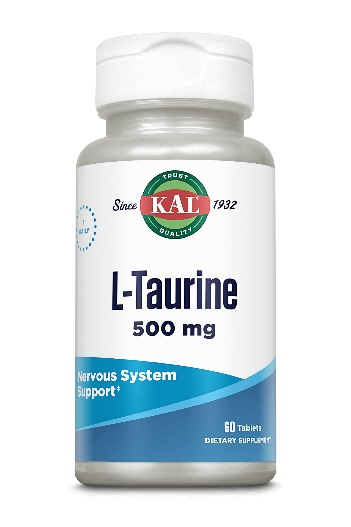 L-таурин для підтримки серцево-судинної системи, Kal L-Taurine, 500 мг, 60 таблеток