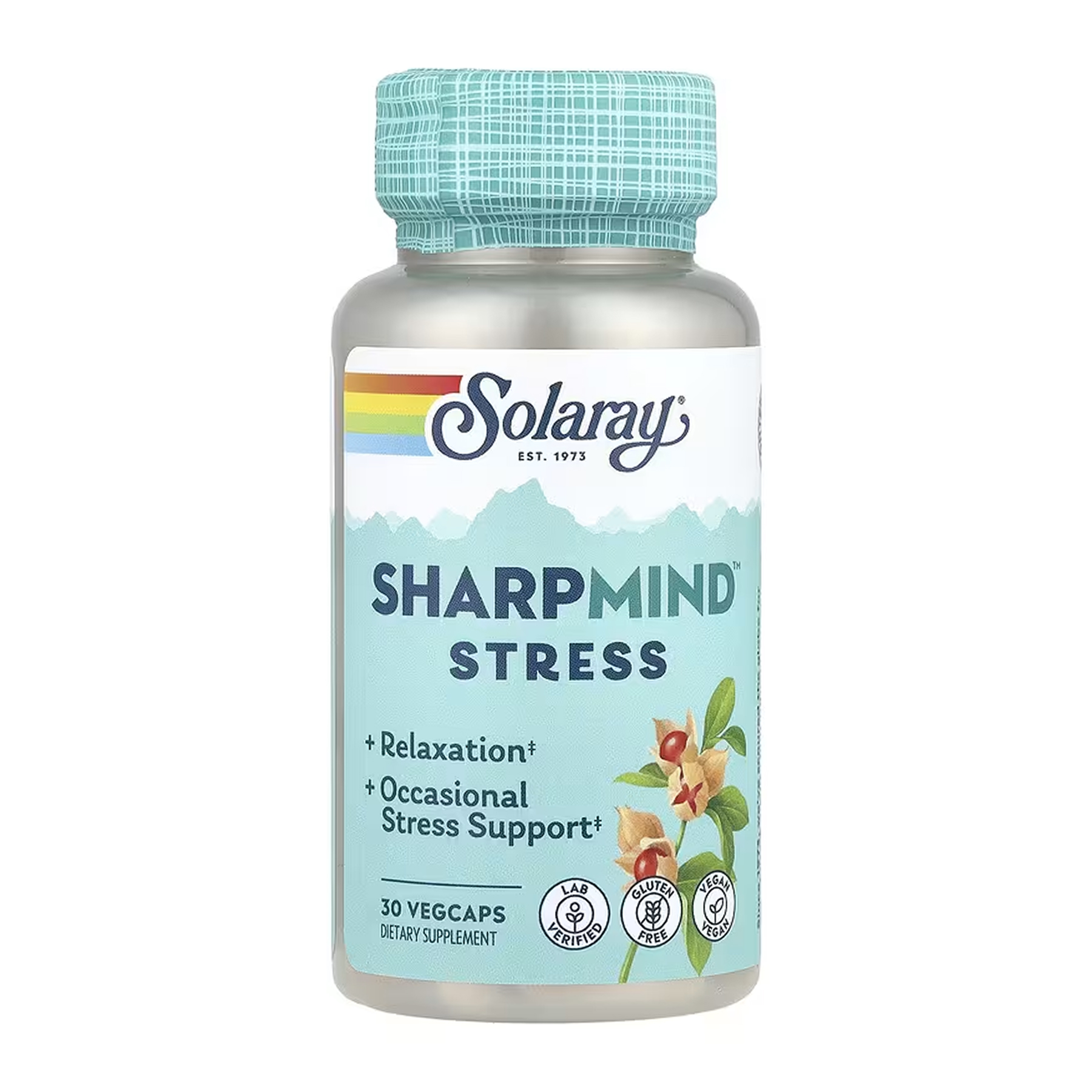 Засіб проти стресу, Solaray SharpMind Stress, 30 вегетаріанських капсул