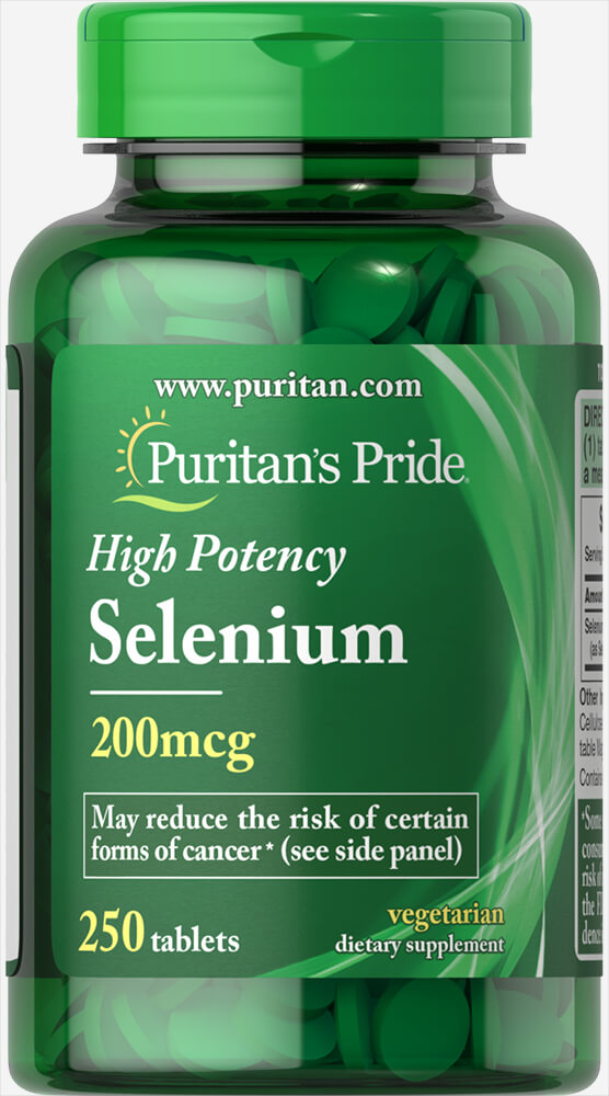 Селен, Puritan's Pride Selenium, 200 мг, 250 таблеток