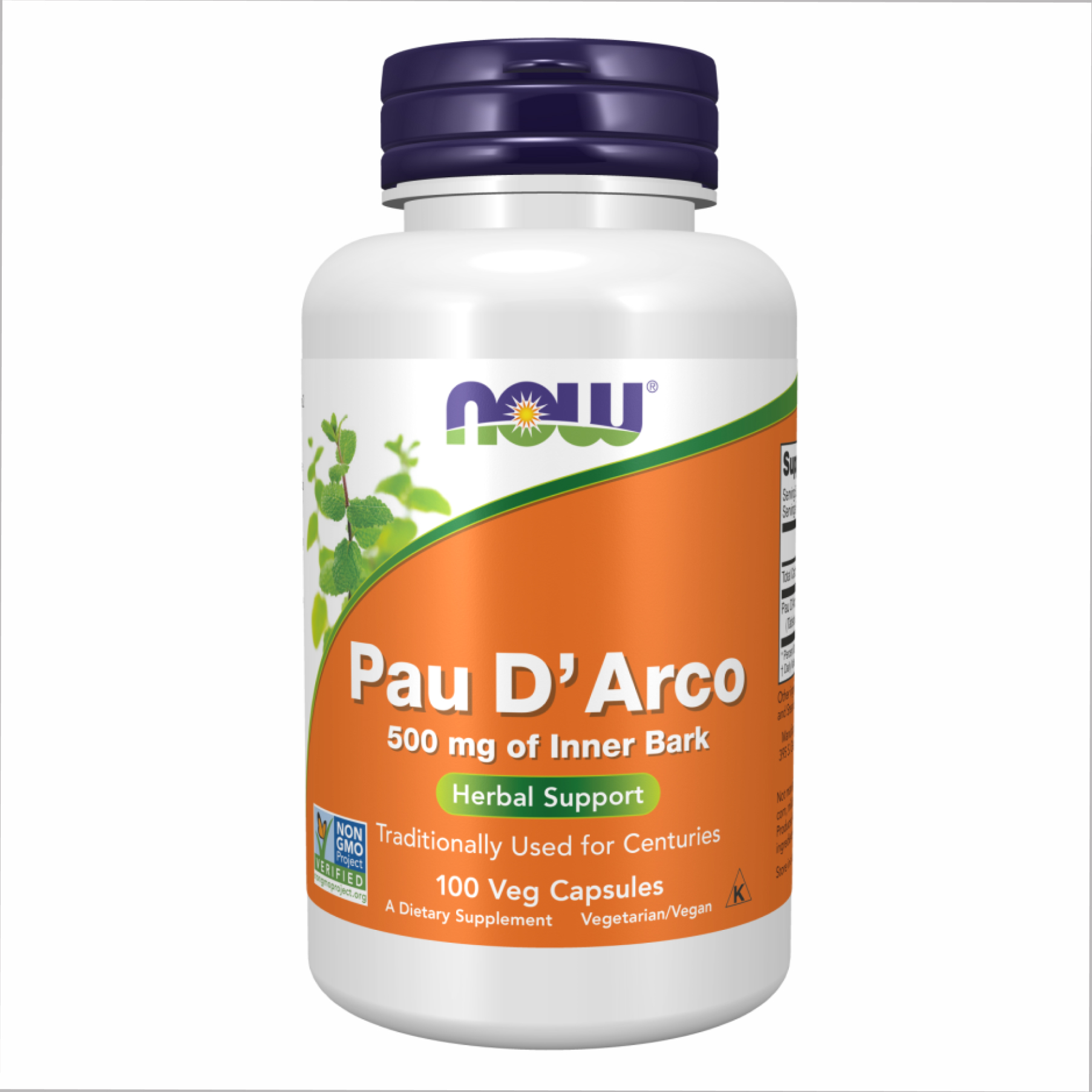 Екстракт кори мурашиного дерева, Now Foods Pau D'Arco, 500 мг, 100 вегетаріанських капсул