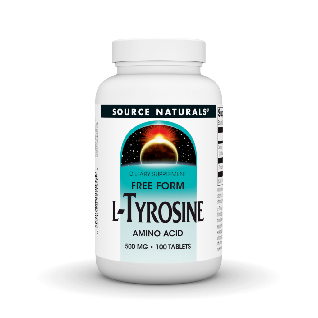 L-тирозин, Source Naturals L-Tyrosine, 500 мг, 100 таблеток