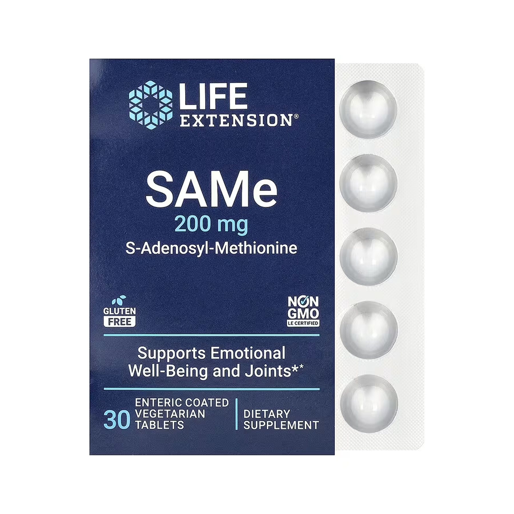 SAMe, Life Extension SAMe, 200 мг, 30 таблеток