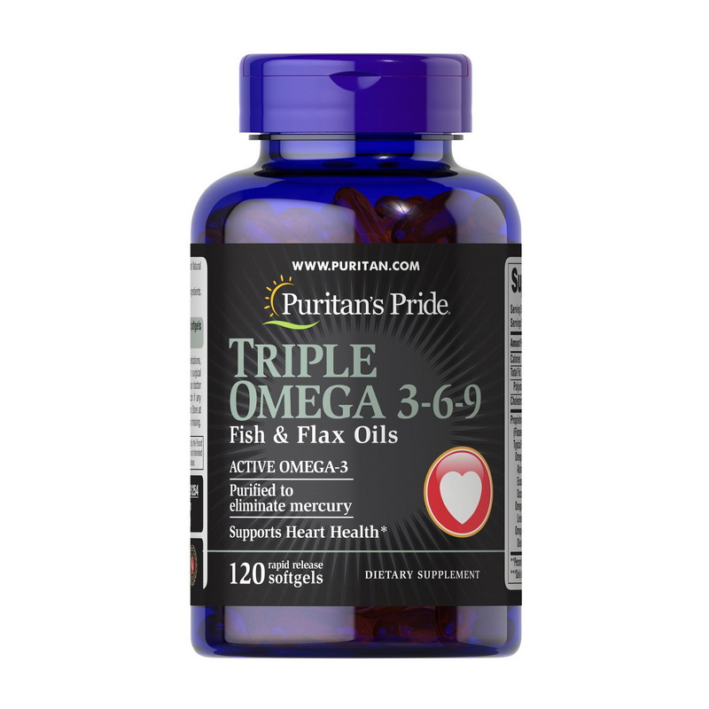 Puritan's Pride Triple Omega 3-6-9 Fish, Flax & Flax Oils (120 softgels)