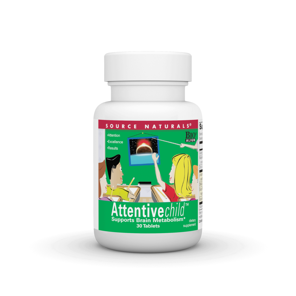Комплекс для концентрації уваги у дітей, Source Naturals Attentive Child, 30 таблеток