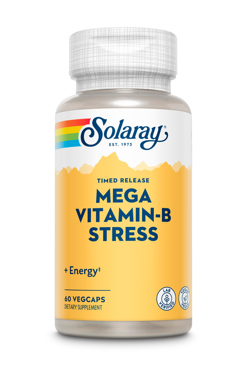 Вітамінний комплекс групи B, Solaray Mega Vitamin-B Stress, 60 вегетаріанських капсул