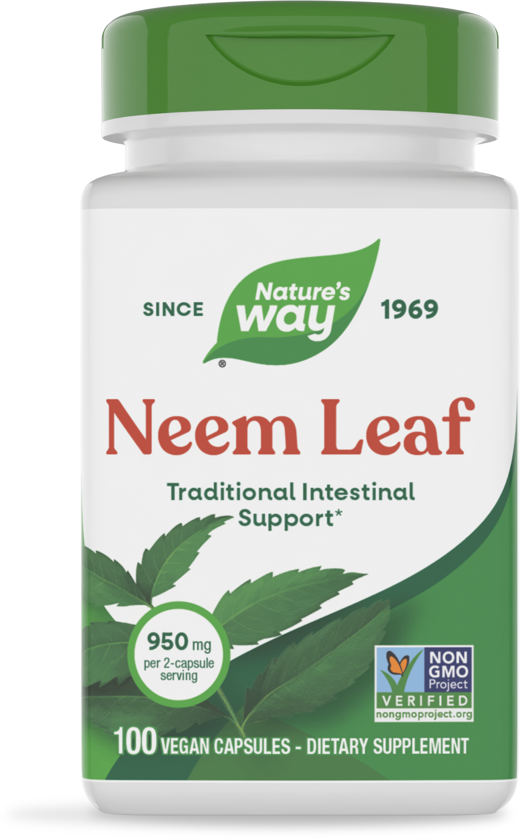 Лист німу, Nature's Way Neem Leaf, 475 мг, 100 вегетаріанських капсул