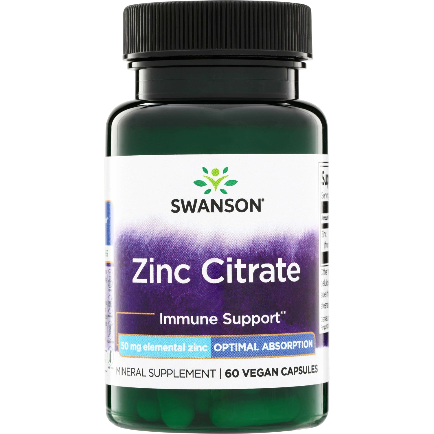 Цинк цитрат, Swanson Zinc Citrate, 50 мг, 60 капсул