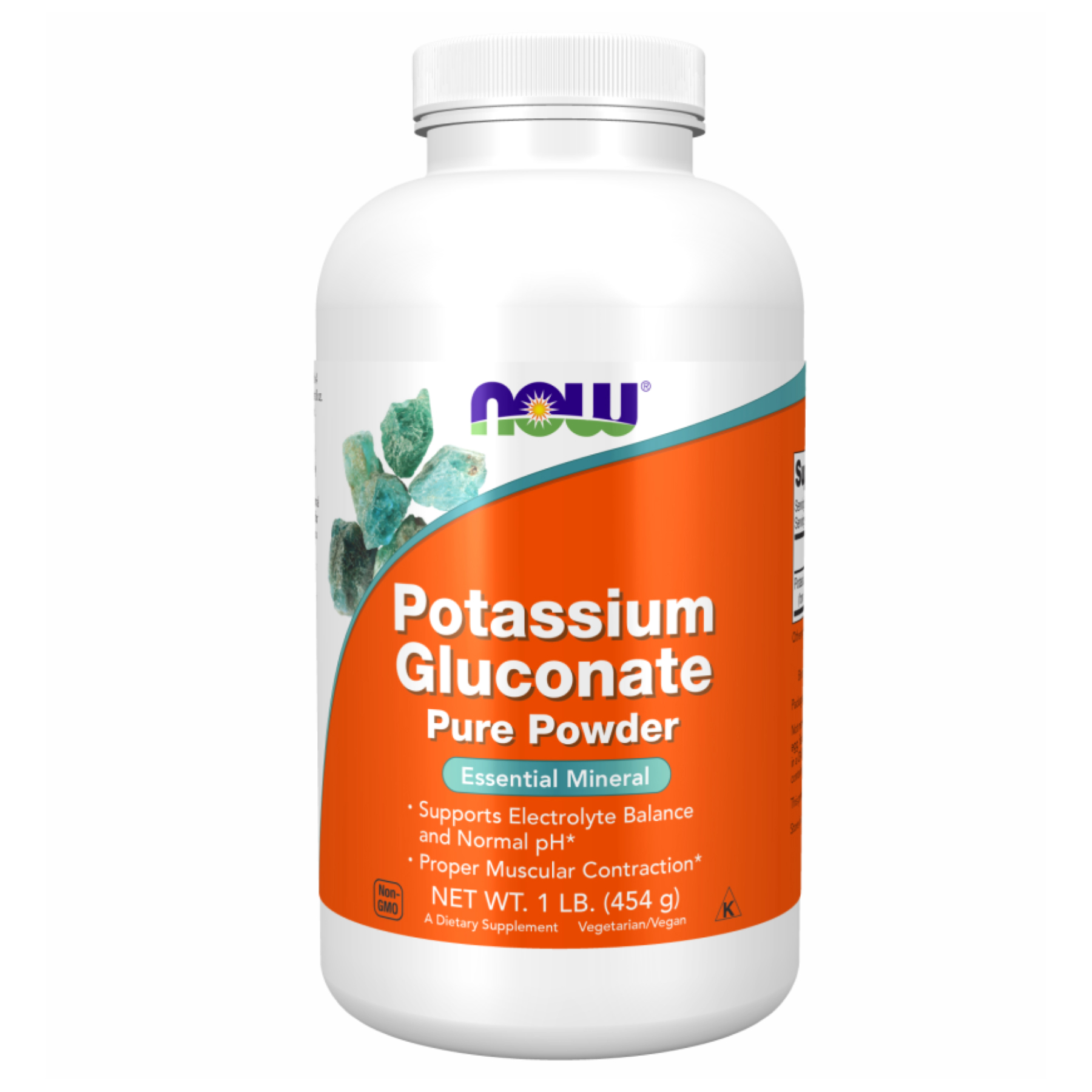 Калію глюконат порошок, Now Foods Potassium Gluconate Pure Powder, 454 г