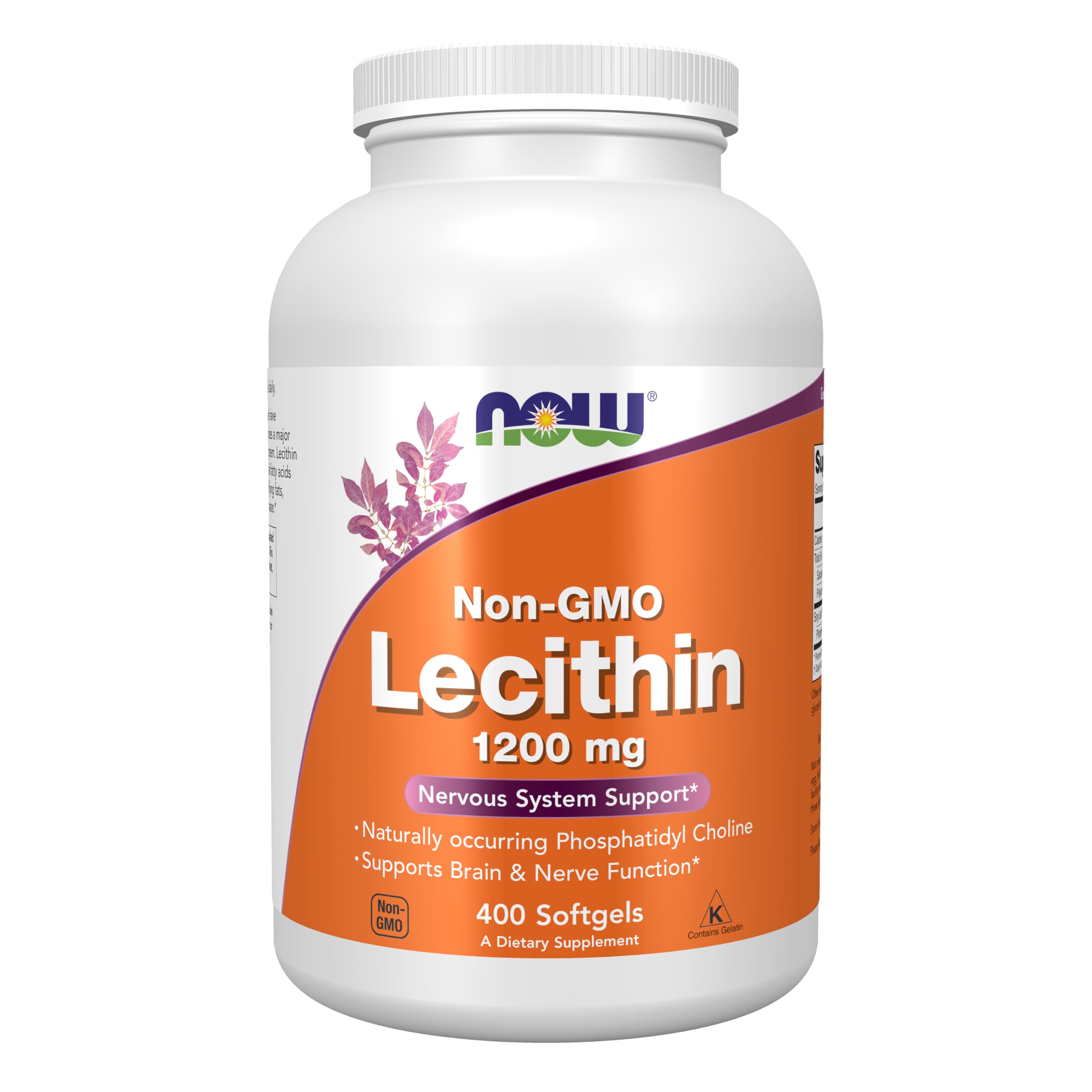 Лецитин, Now Foods Lecithin 1200 mg Non - GMO, 400 м'яких капсул