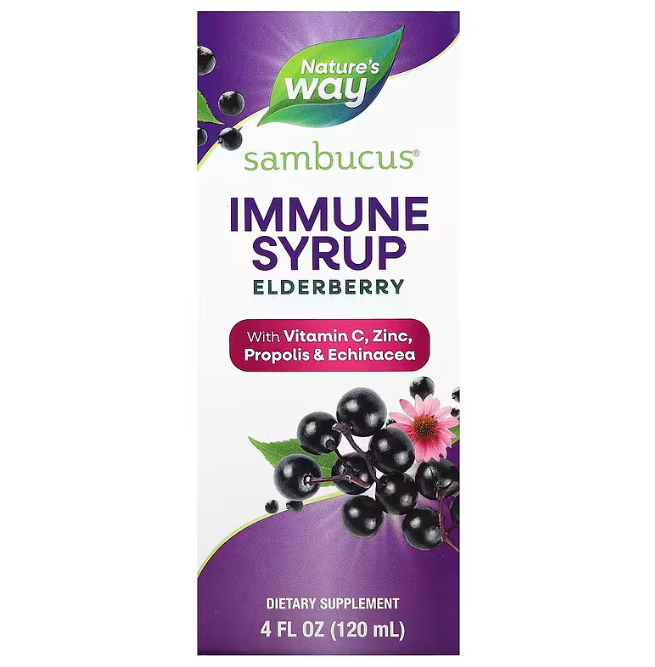 Чорна бузина для імунітету, Nature's Way Sambucus Immune Syrup, 120 мл