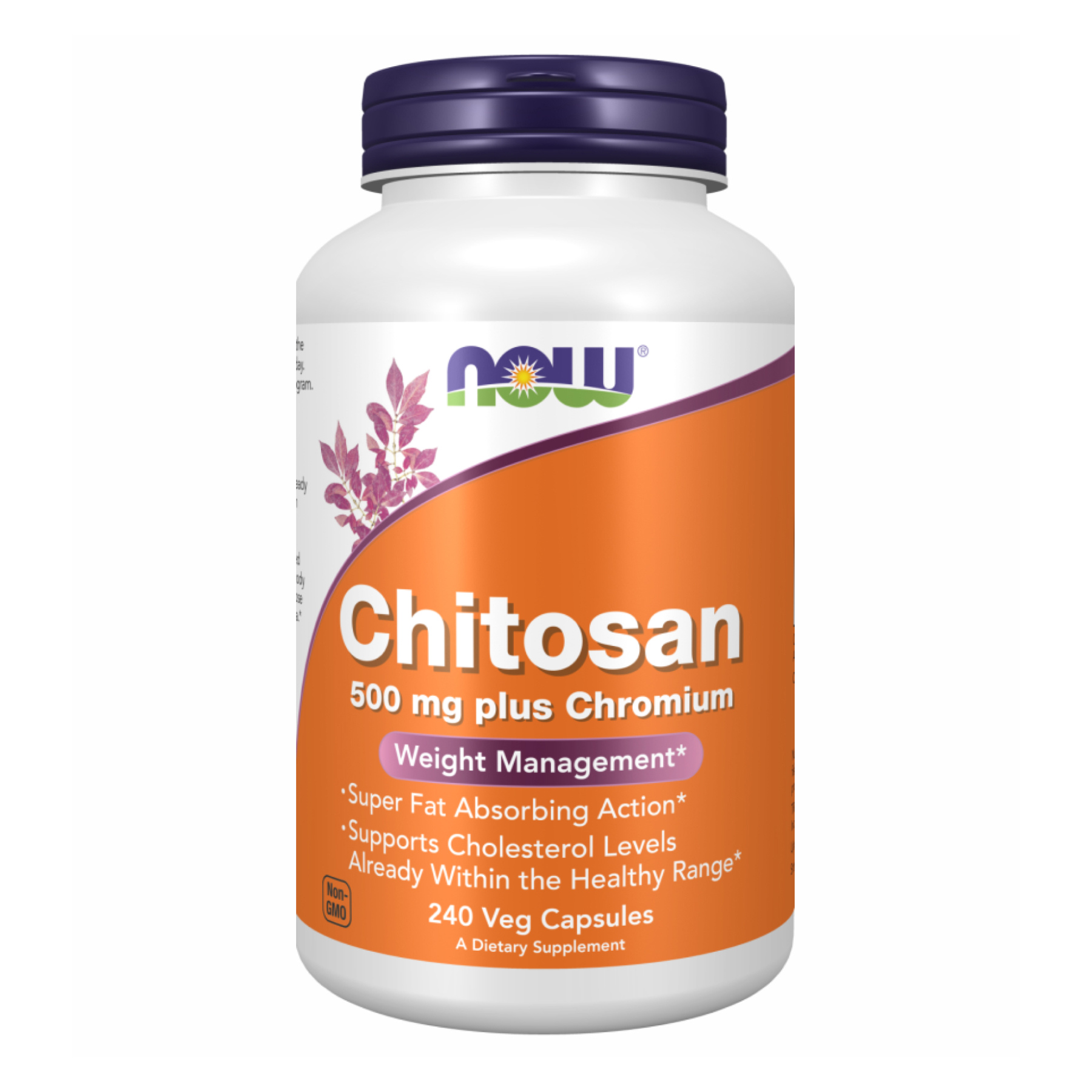 Хітозан та хром для схуднення, Now Foods Chitosan, 500 мг, 240 вегетаріанських капсул