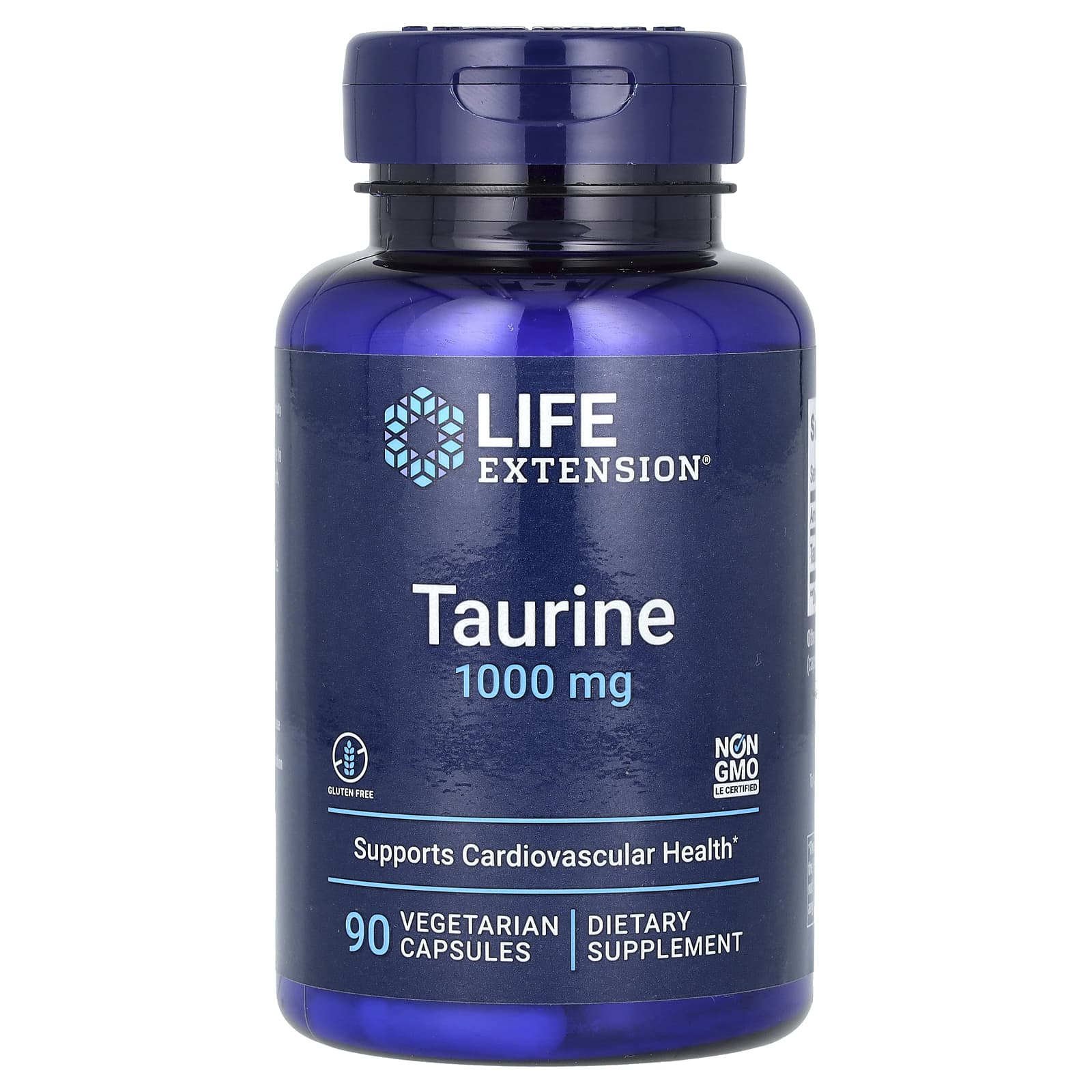 Таурин, Life Extension Taurine, 1000 мг, 90 вегетаріанських капсул