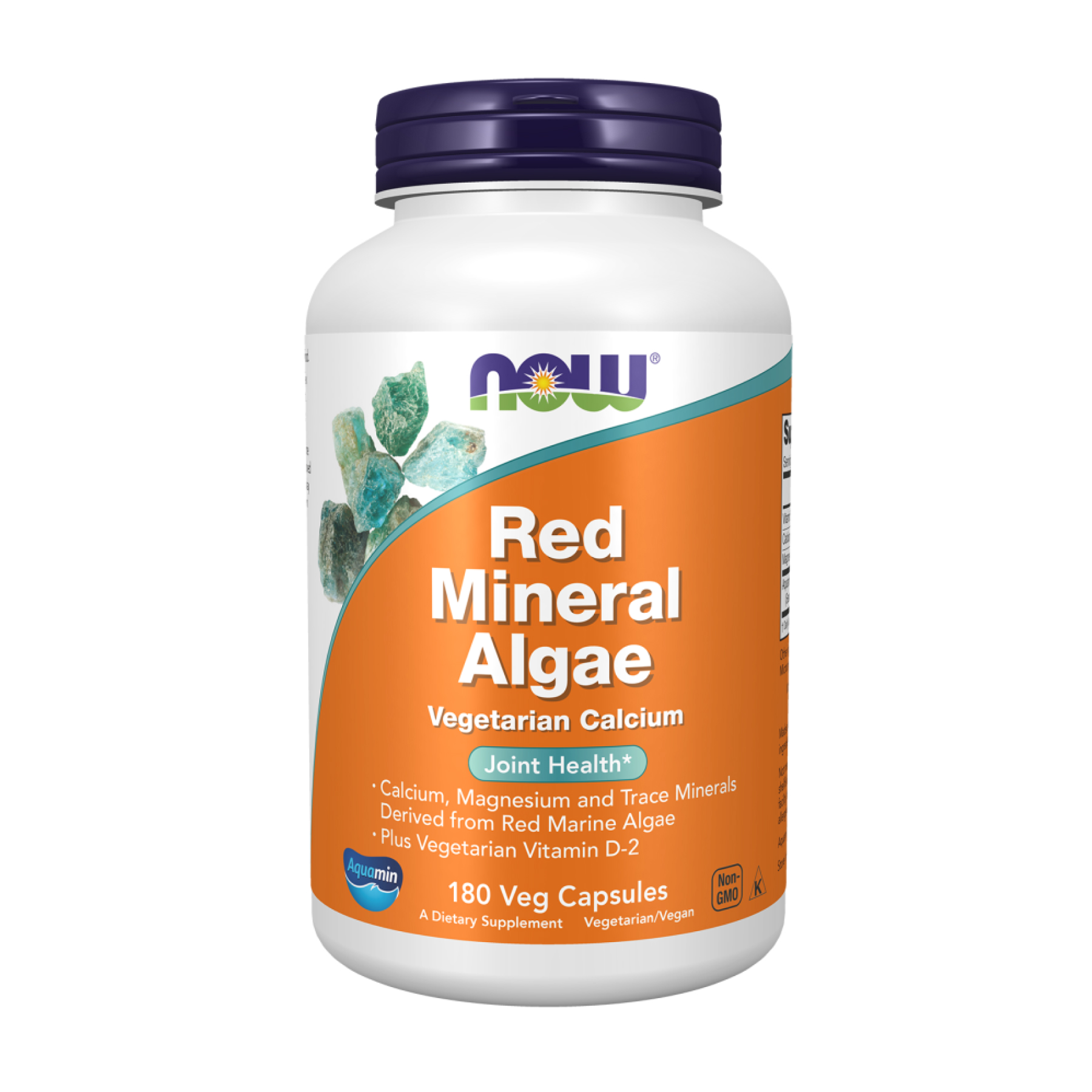 Червоні водорості з вітаміном D, Now Foods Red Mineral Algae Plus Vitamin D-2, 180 вегетаріанських капсул