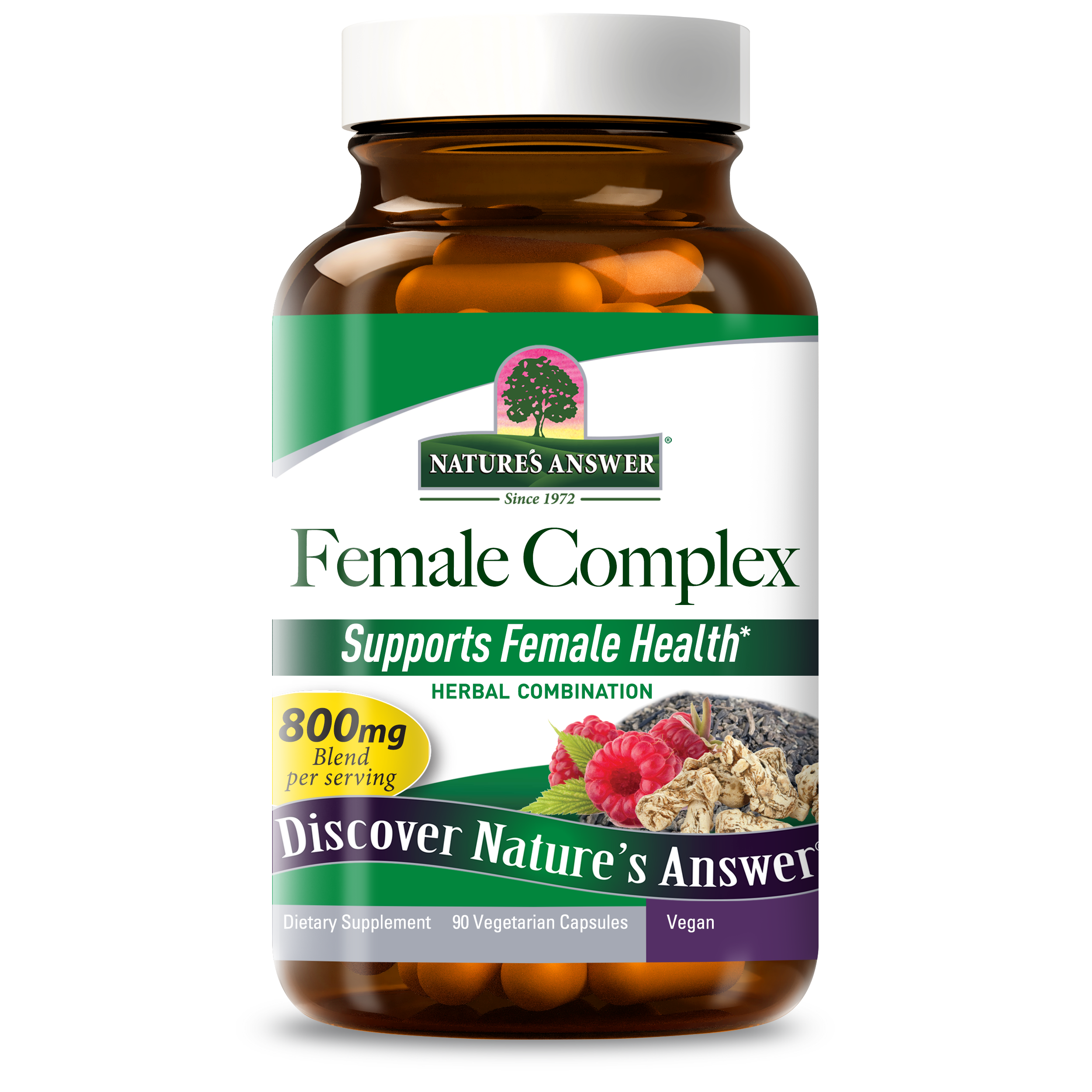 Жіночий трав'яний комплекс, Nature's Answer Female Complex, Herbal Combination, 800 мг, 90 вегетаріанських капсул
