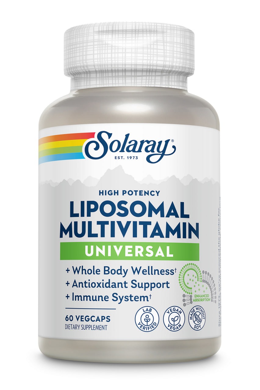 Мультивітаміни ліпосомальні універсальні для дорослих, Solaray Liposomal Multivitamin Universal, 60 вегетаріанських капсул