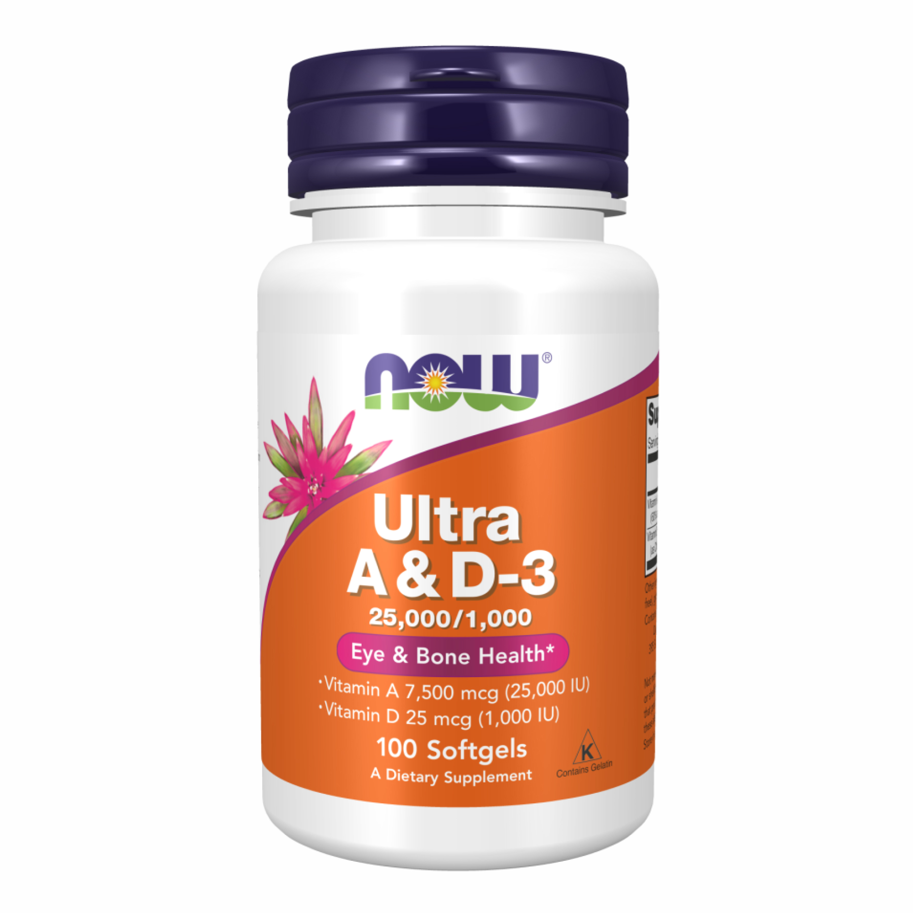 Вітамін А та D3, Now Foods Ultra A & D3, 25000/1000 МО, 100 м'яких капсул
