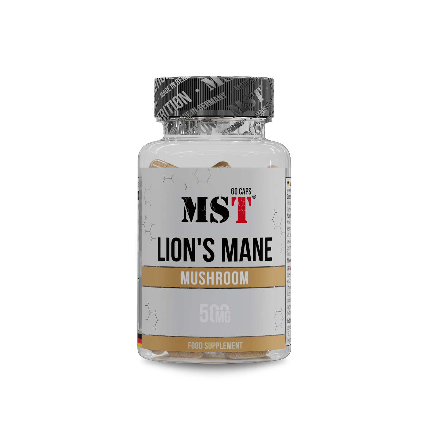 Їжовик гребінчастий, MST Lion's Mane Mushroom, 500 мг, 60 капсул