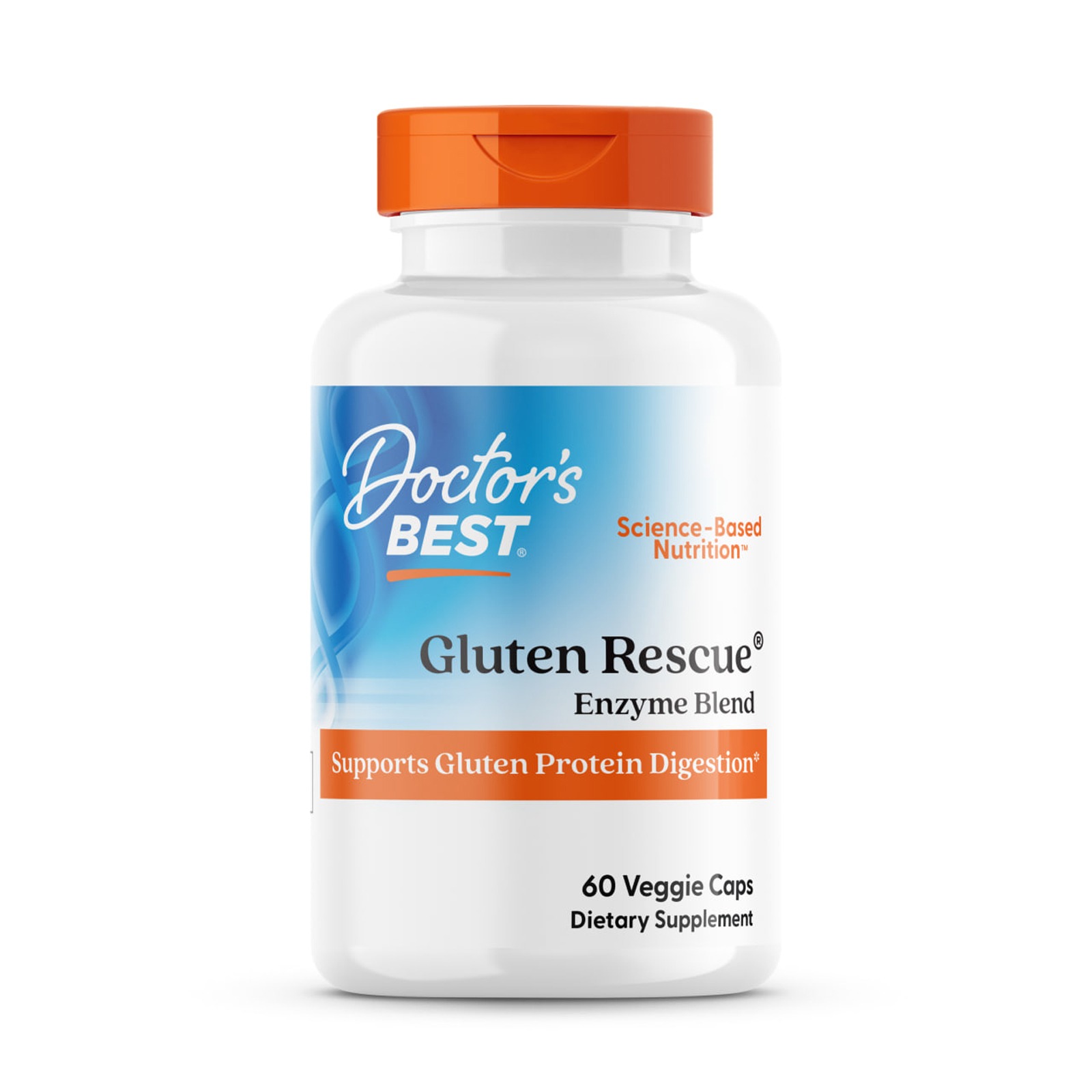 Ферменти для перетравлення глютену, Doctor's Best Gluten Rescue Enzyme Blend, 60 вегетаріанських капсул