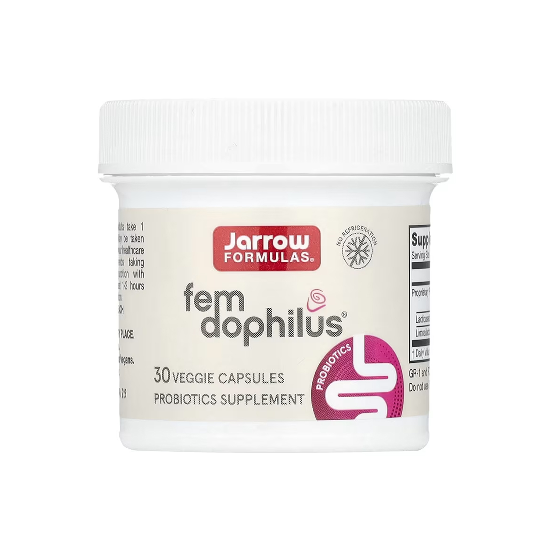 Пробіотики для жінок, Jarrow Formulas Women's Fem Dophilus, 1 млрд КУО, 30 вегетаріанських капсул