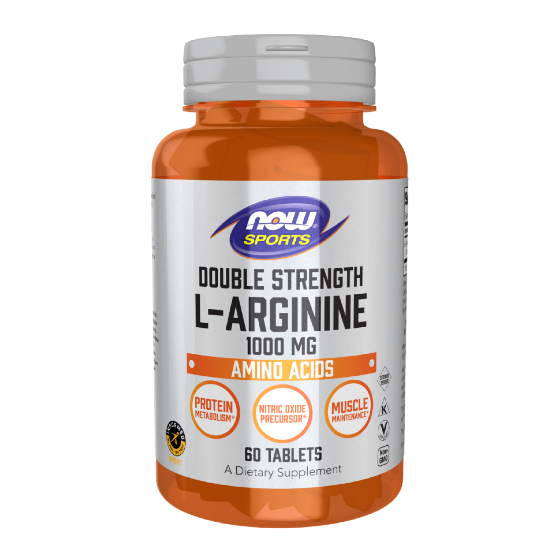 NOW L-Arginine Double Strength 1000 mg (60 tabs)