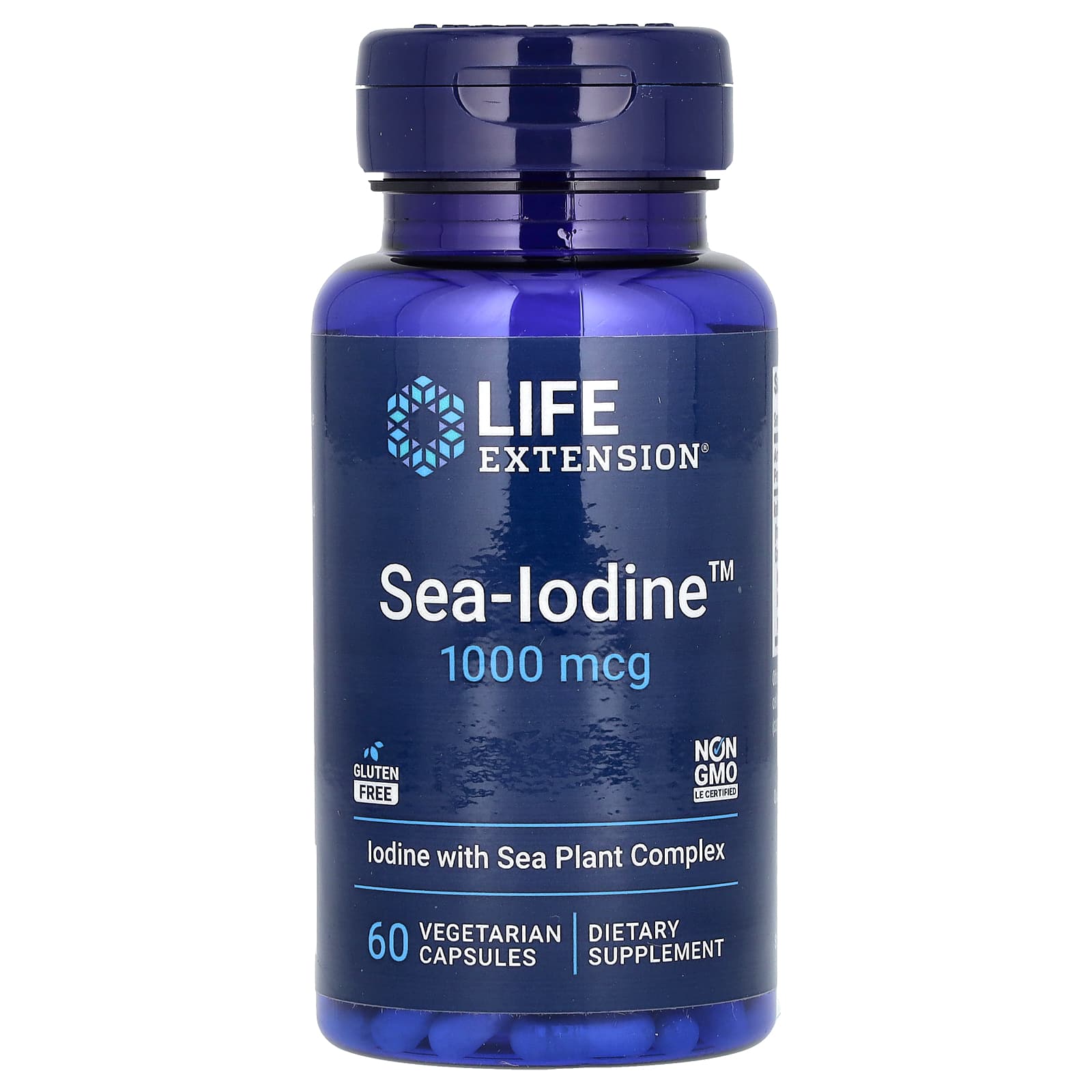 Йод, Life Extension Sea-Iodine, 1000 мкг, 60 вегетаріанських капсул