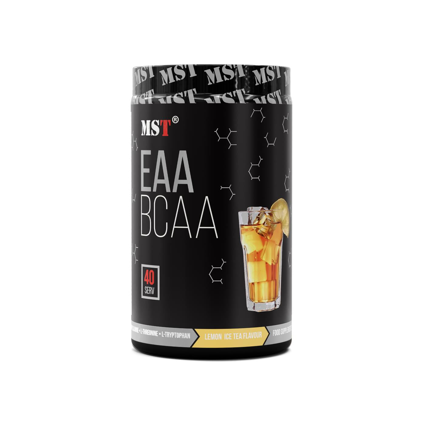 Амінокислотний комплекс BCAA та EAA, MST BCAA&EAA zero, 520 г (Лимонний чай з льодом)