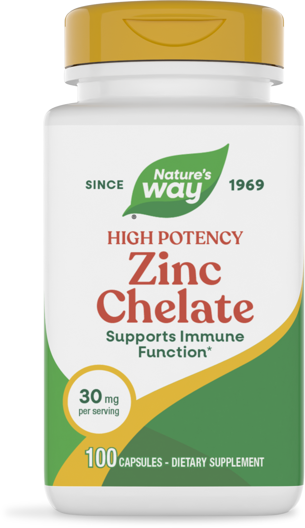 Цинк хелат для иммунитета, Nature's Way Zinc Chelate, 30 мг, 100 капсул