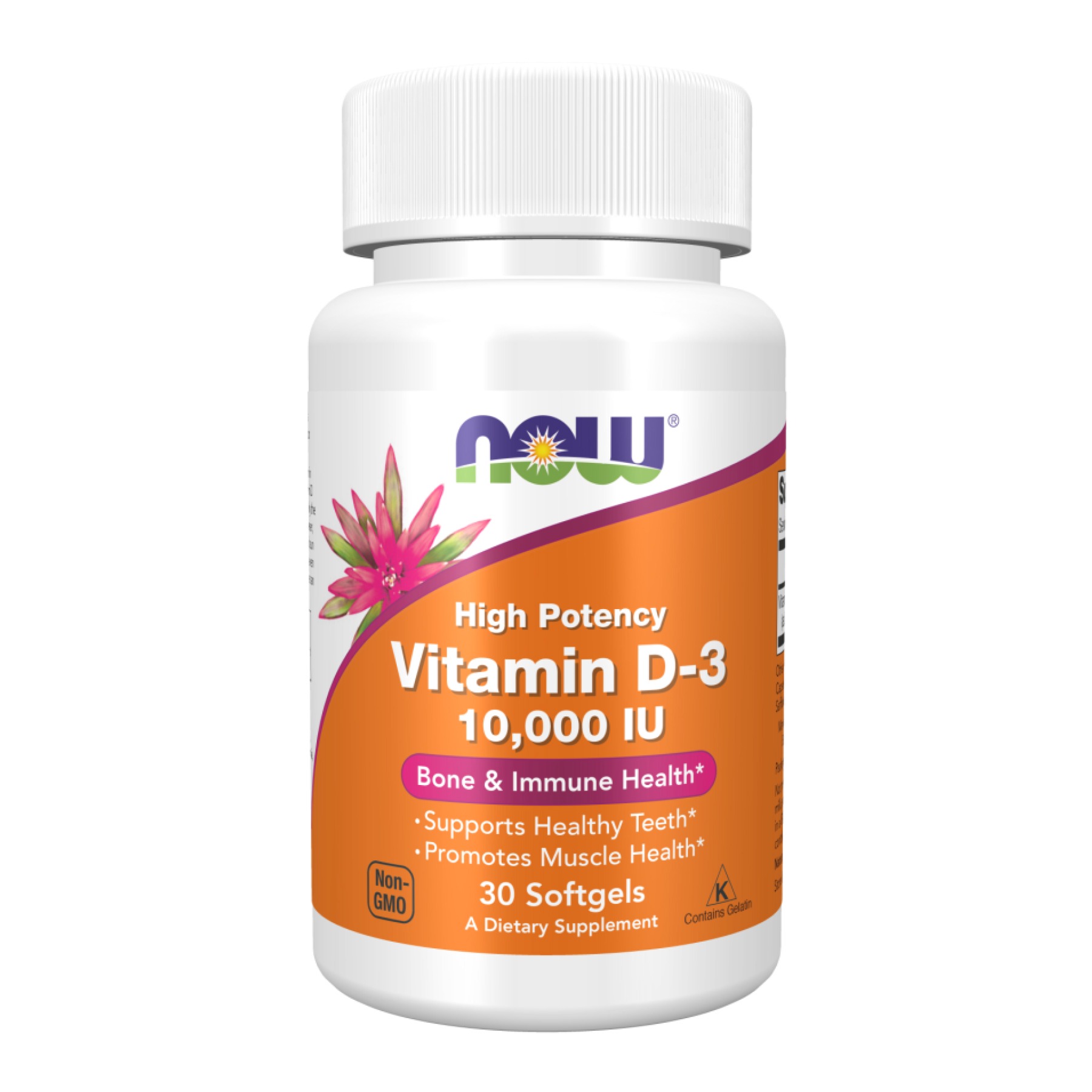 Вітамін D3 для імунітету, Now Foods VIT D-3, 10000 МО, 30 м'яких капсул