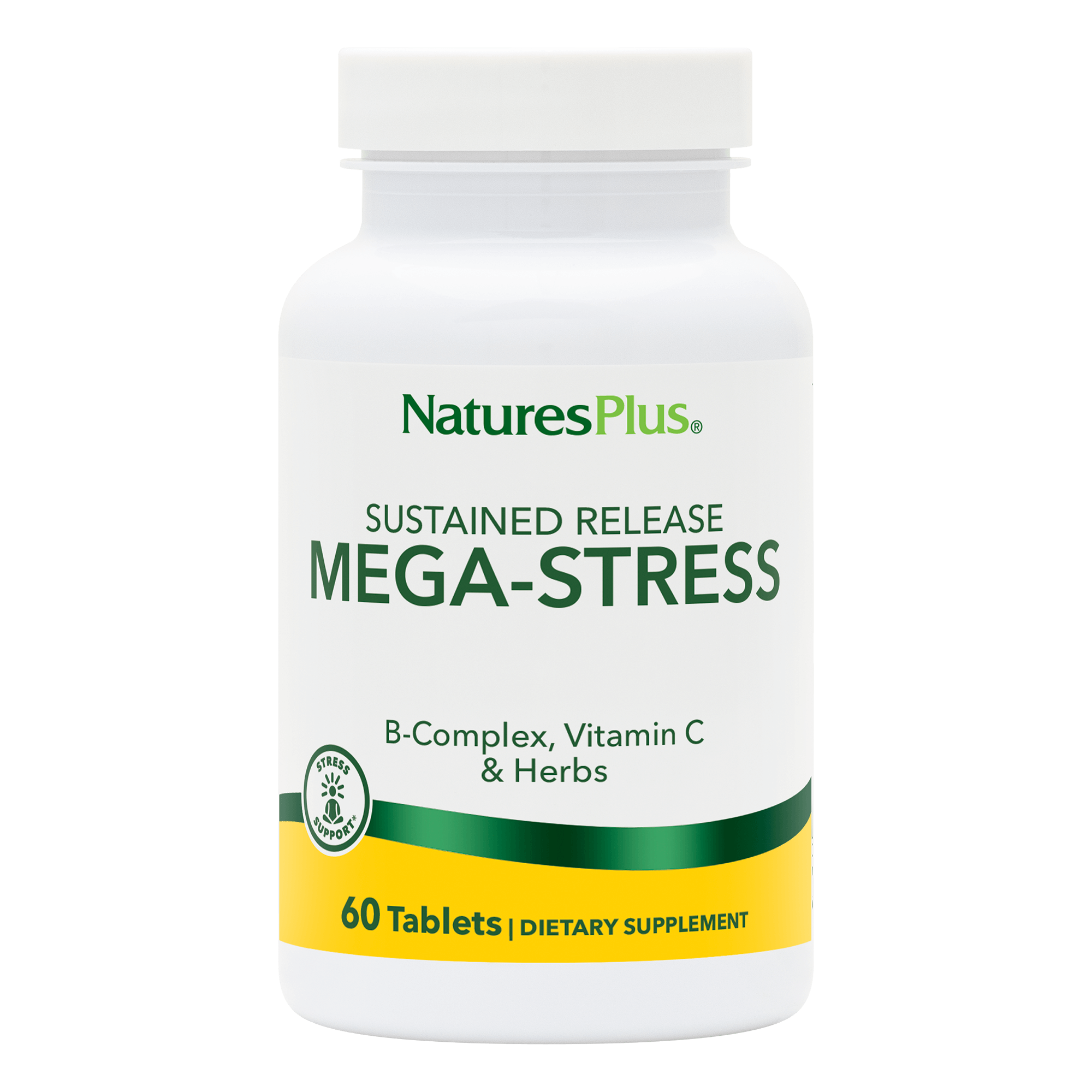 Комплекс вітамінів групи B для подолання стресу, Natures Plus Mega-Stress, 60 таблеток