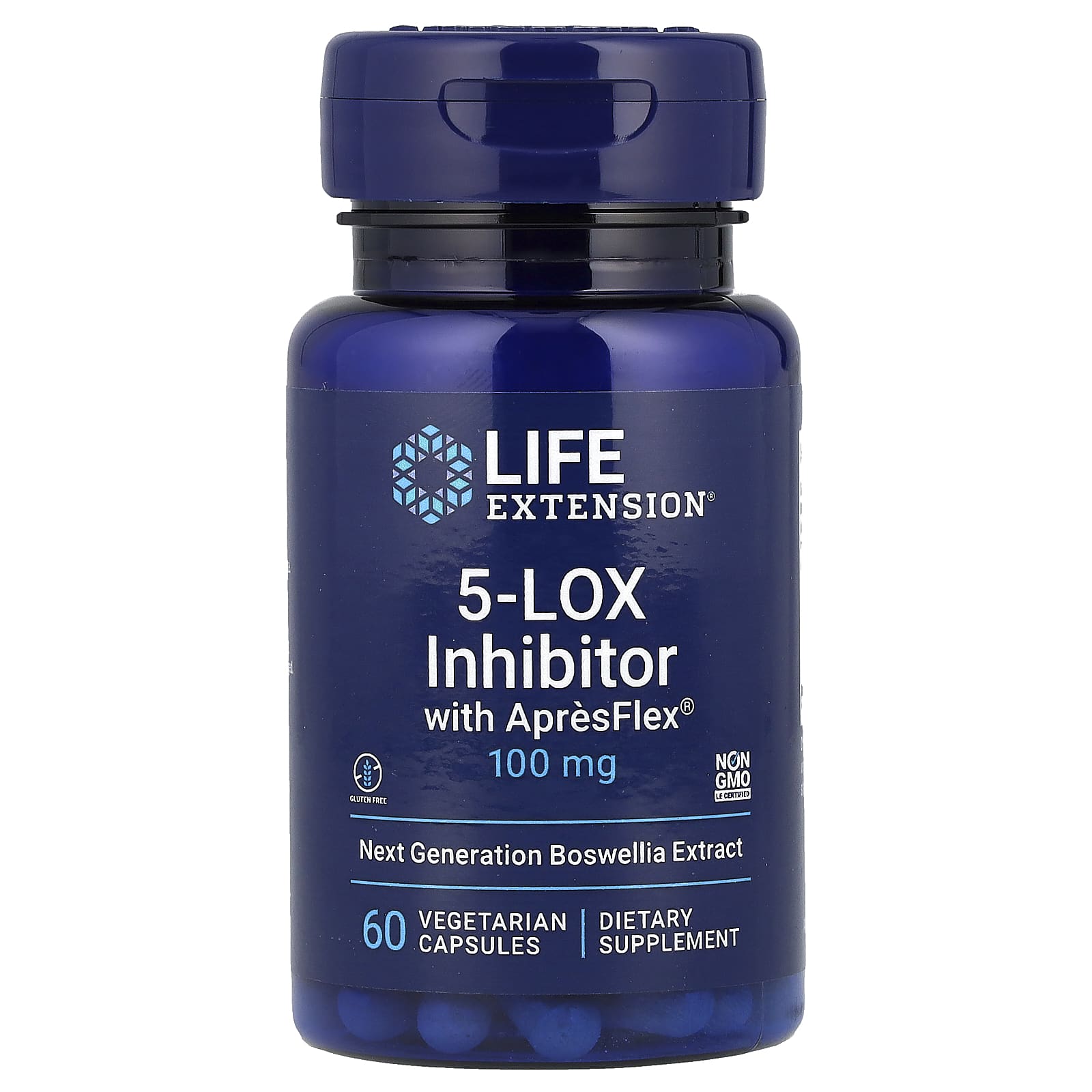 Босвелія, інгібітор 5-LOX, Life Extension 5-LOX Inhibitor with ApresFlex, 100 мг, 60 вегетаріанських капсул