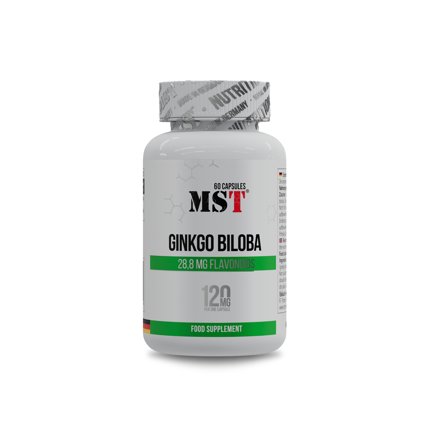 Гінкго білоба для покращення пам'яті, MST Ginkgo Biloba 120 mg, 60 капсул