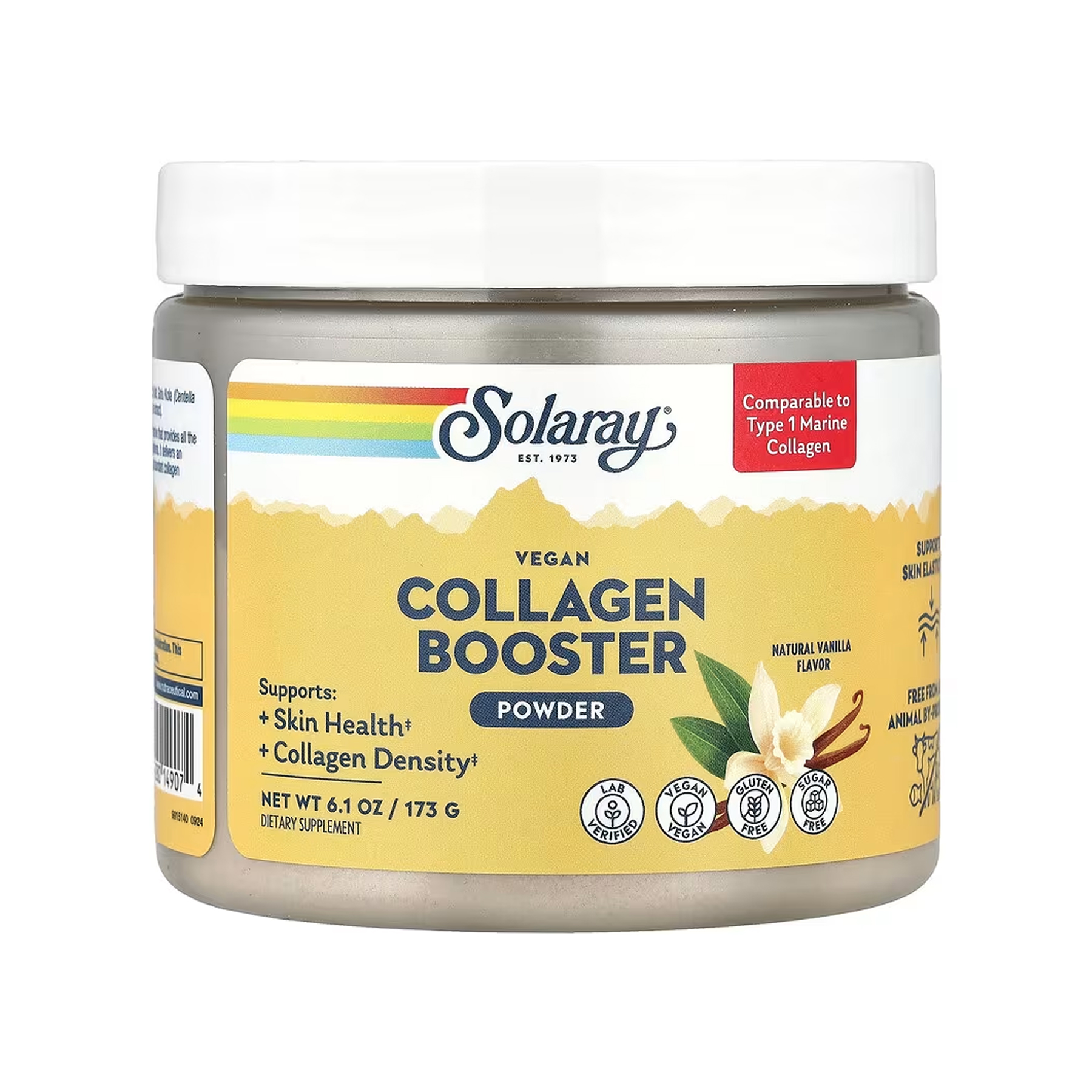 Колаген для веганів, Solaray Vegan Collagen Booster, 173 г (Ваніль)