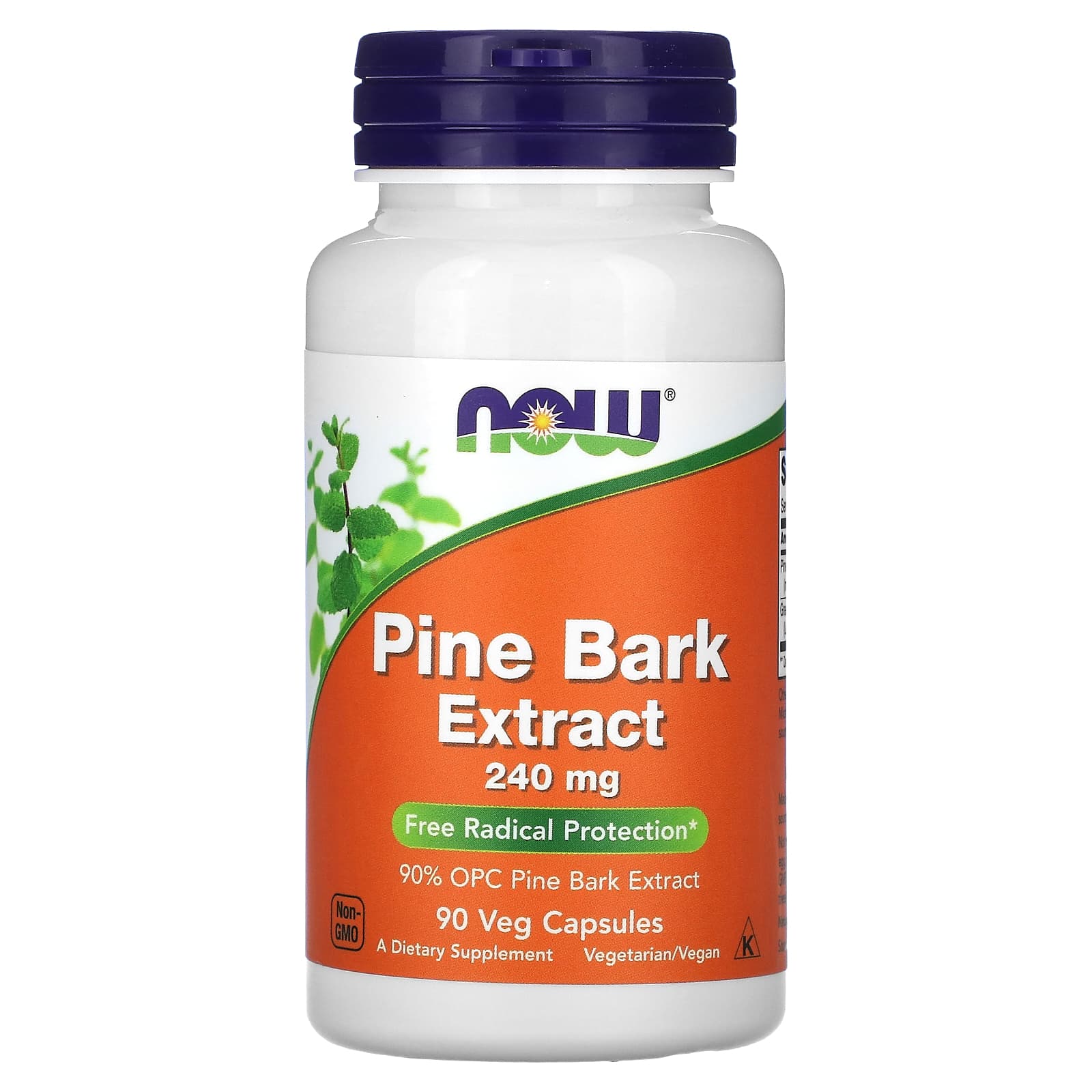Екстракт соснової кори, Now Foods Pine Bark Extract, 240 мг, 90 вегетаріанських капсул