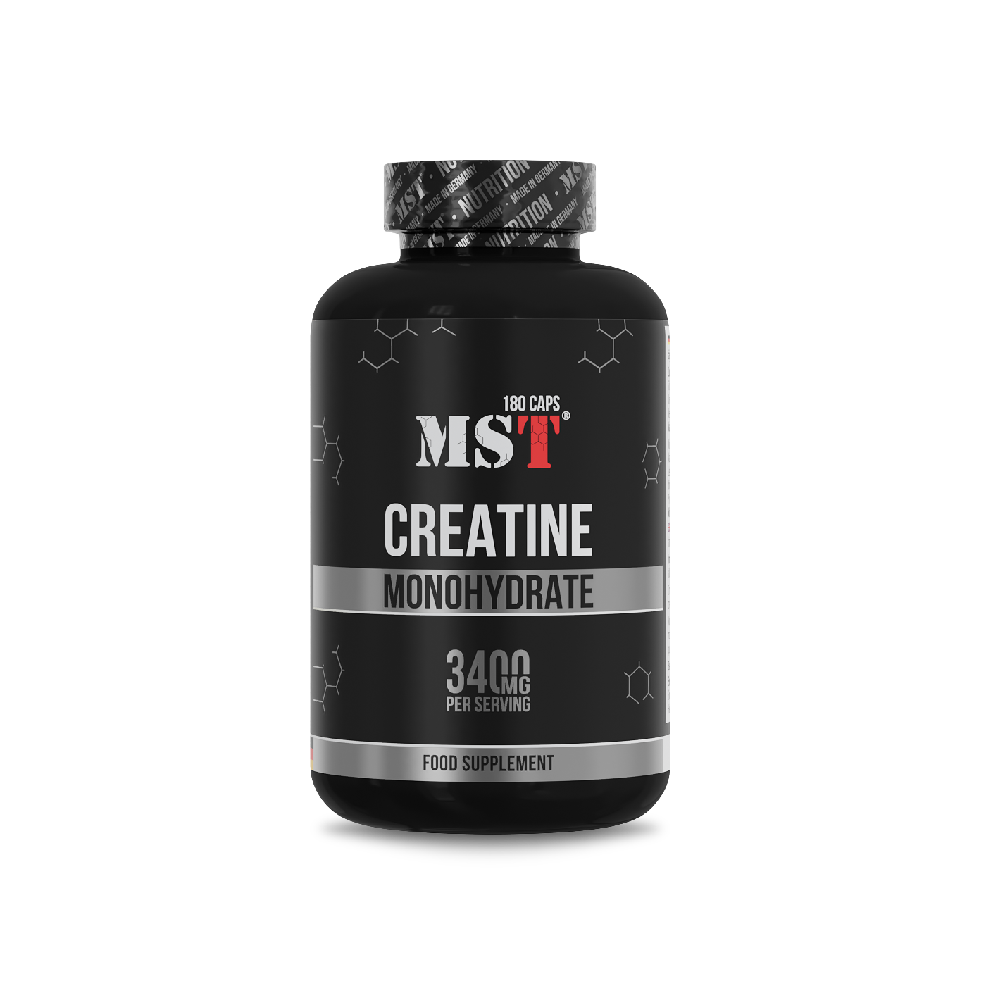 Креатин моногідрат, MST Creatine Monohydrate, 3400 мг, 180 капсул