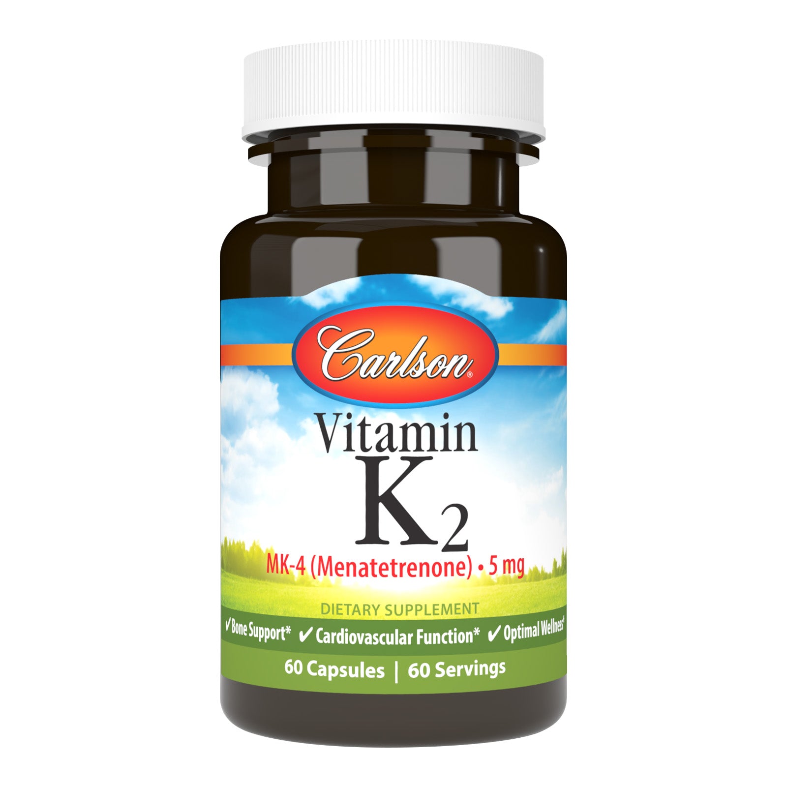 Вітамін K2 (МК-4), Carlson Labs Vitamin K2 MK-4, 5 мг, 60 капсул