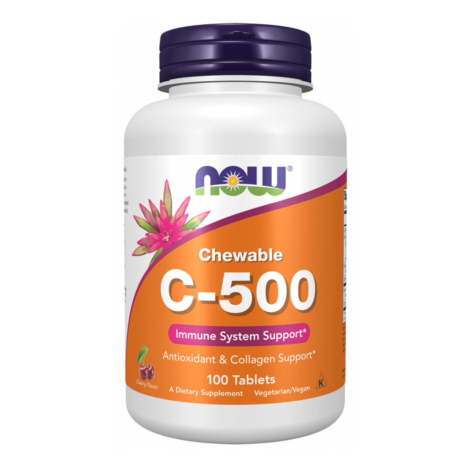 Вітамін С, Now Foods Chewable C-500, 500 мг, 100 жувальних таблеток (вишневий та ягідний)