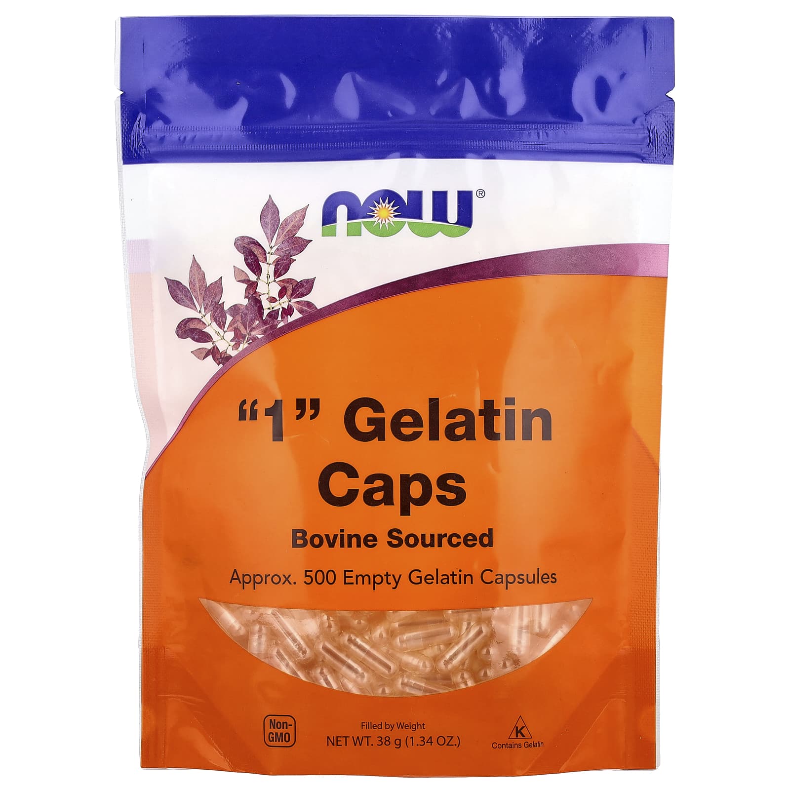 Порожні желатинові капсули, Now Foods Gelatin Caps, 500 шт.