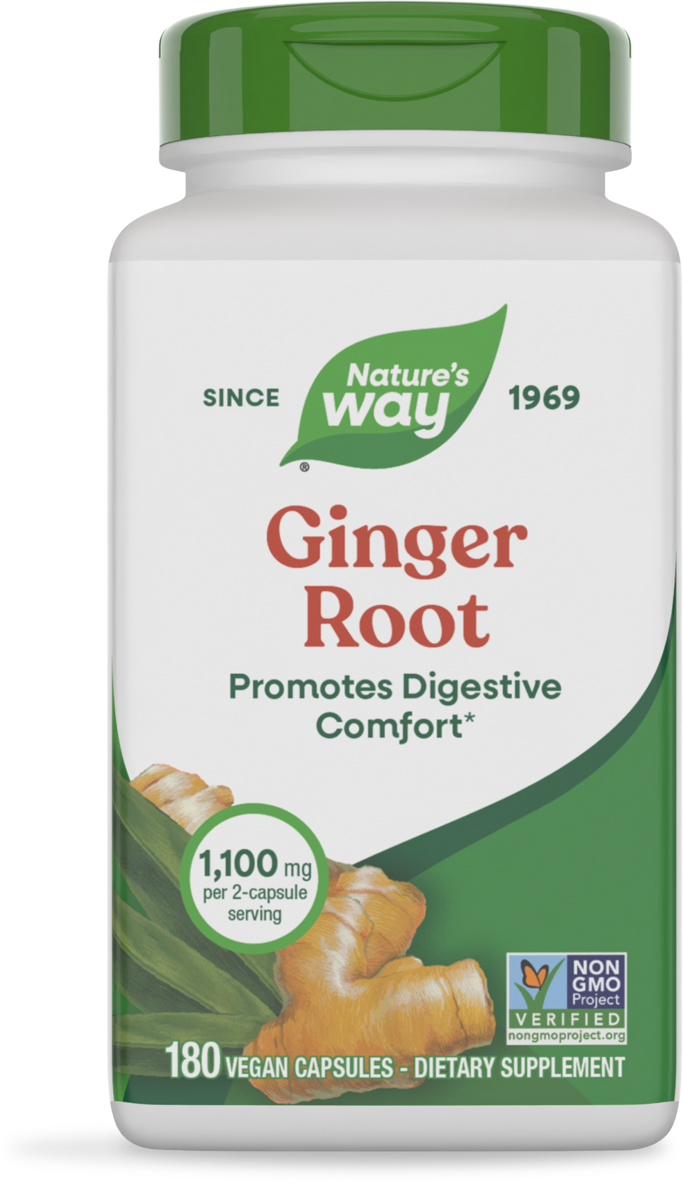 Корінь імбиру, Nature's Way Ginger Root, 550 мг, 180 вегетаріанських капсул