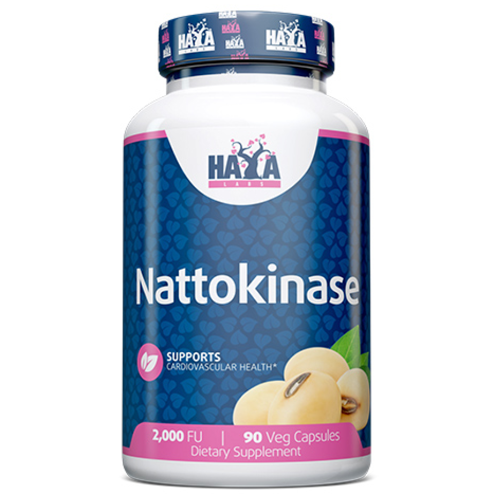 Наттокіназа, Haya Labs Nattokinase 2000FU, 90 веганських капсул