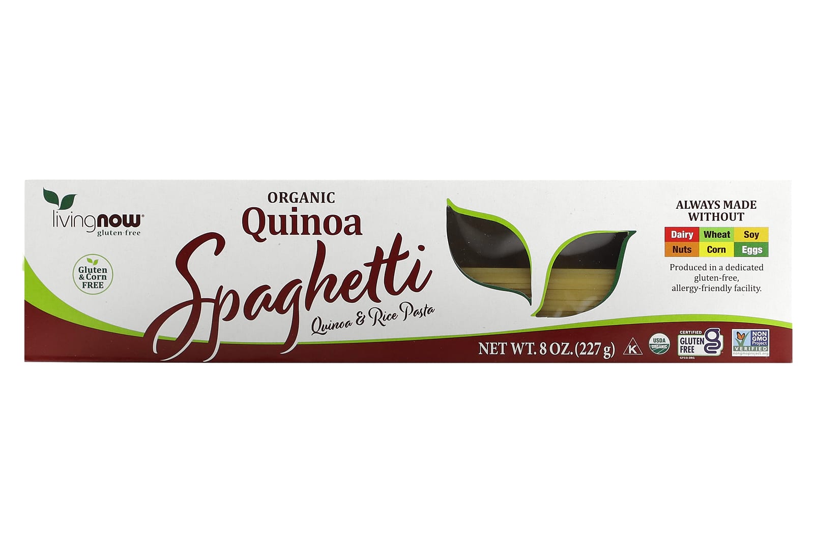 Спагетті з органічної кіноа, Now Foods Organic Quinoa Spaghetti, 227 г