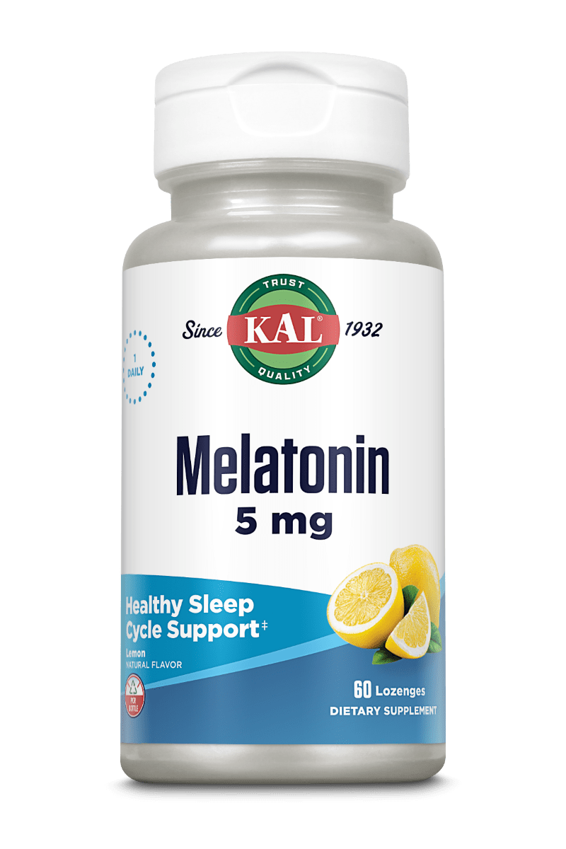 Мелатонін, Kal Melatonin, 5 мг, 60 пастилок (Лимон)