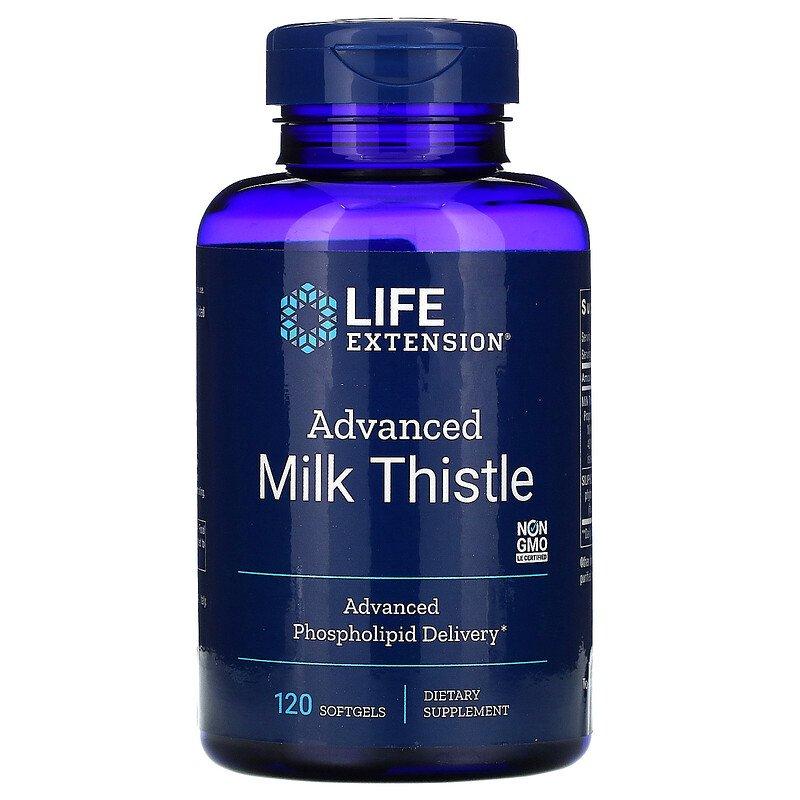 Розторопша для здоров'я печінки, Life Extension Advanced Milk Thistle, 120 м'яких капсул