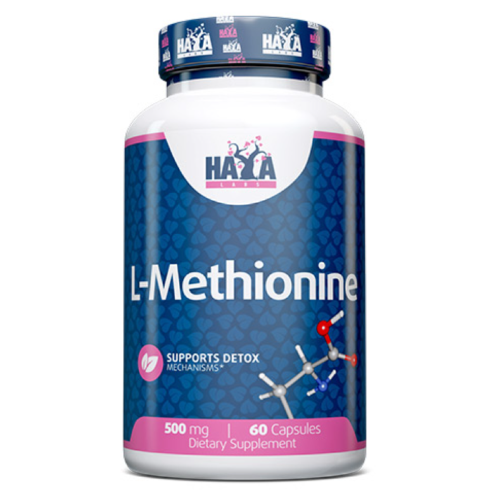 L-метіонін, Haya Labs L-Methionine, 500 мг, 60 капсул